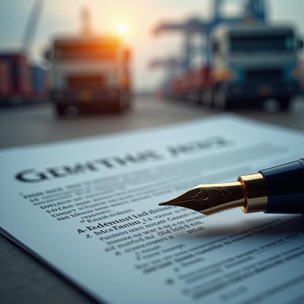 Legal documents with logistics background